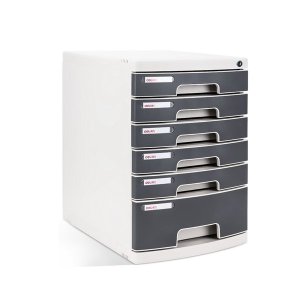 Deli File Cabinet Front Lock 7 Drawers 295x380x432Mm Light Grey