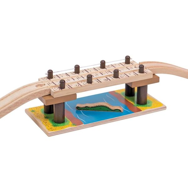 BigJigs Rail Safari Rope Bridge Wooden Train Set Expansion Pack