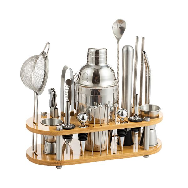 23 Piece Stainless Steel Cocktail Shaker, Boston Cocktail Set, Bar Tools