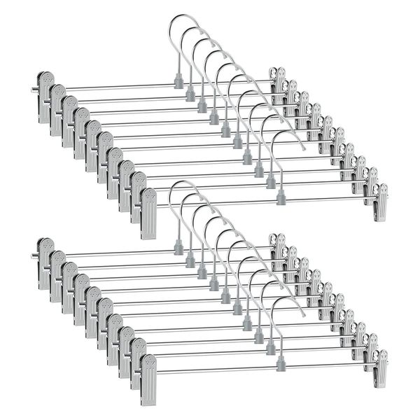 Pant Hangers Skirt Hangers With Clips Space Saving For Pants 10 Pack