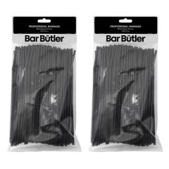 Bar Butler Straws Black Bendy, 100 Piece 5mm - 2 Pack