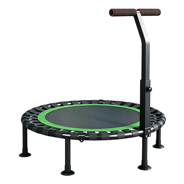 Premium Foldable Fitness Trampoline - Rebounder with Adjustable Handlebars