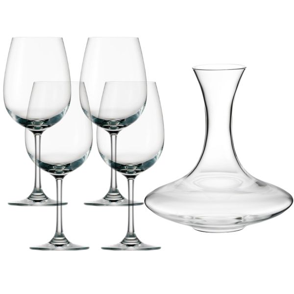 Eco Decanter Glass and 4 Wine Glasses Gift Set