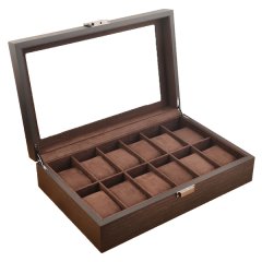 Watch Box Watch Storage Box Organizer Watch Display Box 12 Slots PU Leather