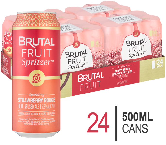 Brutal Fruit Spritzer Strawberry Rouge 24 x 500ml Cans