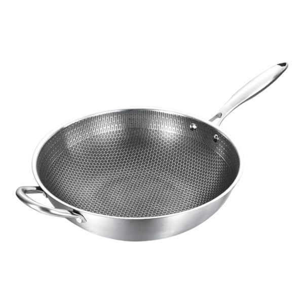Wok Pan 33.5x9cm Frying Pan Style Stainless Steel