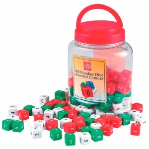 Edu-Science Assorted Number Dice: 100 Pieces (Set 2)