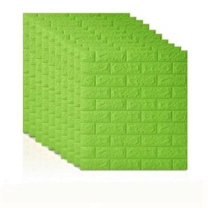 10 Piece 3D Wall Self-Adhesive Waterproof Wallpaper Panel GREEN