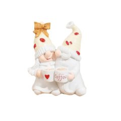 Double Gnome Resin Craft Ornament Desktop Decoration White