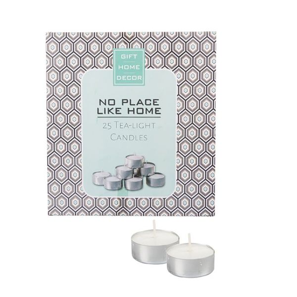 Tea Light Candles - Foil Cup - White - 14g - 25 Pieces - Pack of 2