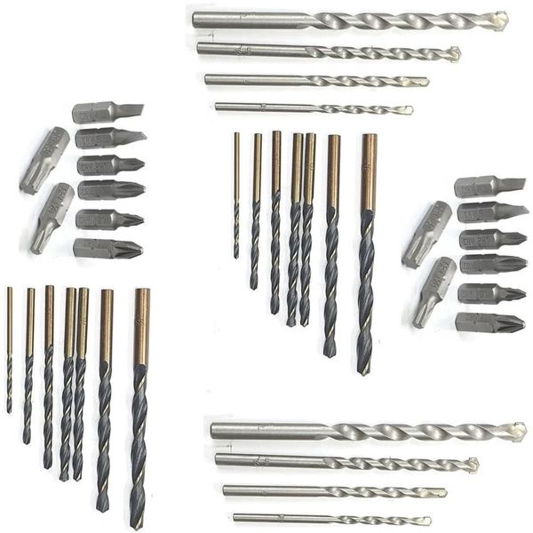 Total Tools 19 Pcs Drill Bits &amp; Screwdriver Bits Set (2 Sets)