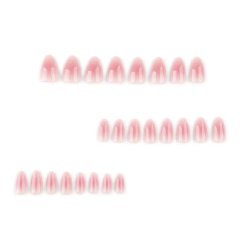 Pink Aura Press on Nails Short Almond Fake Nails Nails Press ons