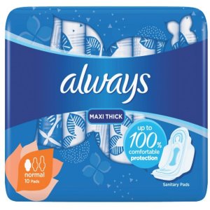 Always Sanitary Pads Maxi Thick Normal VALUE PACKET (4 packets x 10 pads)