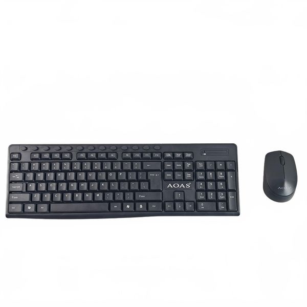 Wireless Keyboard &amp; Mouse Combo with USB Receiver - Black