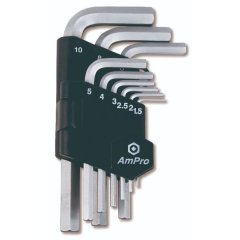 Ampro - 9Pc Hex Key Wrench Set (1.5-10mm)
