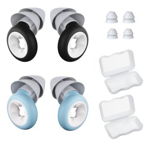 Sleep Ear Plugs, 2 Sets, Black/Blue