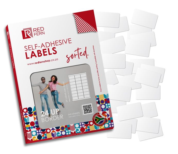 Redfern Bordered 24up A4 Self-Adhesive Labels 100 Sheets