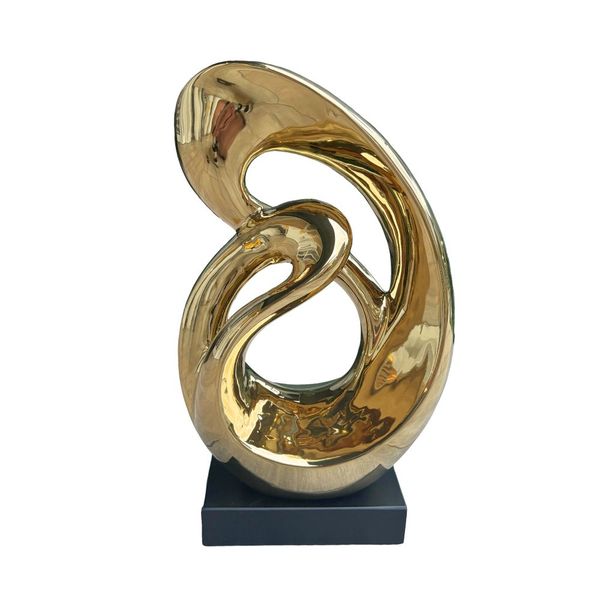 Gold Swirl Sculpture Home Decor Ornament