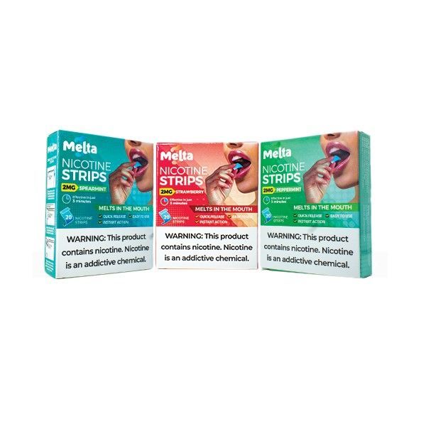 Melta Nicotine Strips - Strawberry - Peppermint - Spearmint - 3 x 20 Pieces