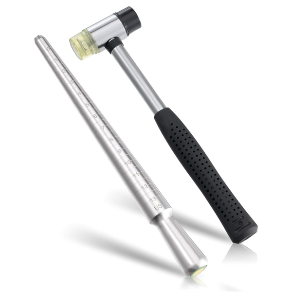 Ring Sizer, Can be Hammered Ring Mandrel and Jewelry Rubber Mallet