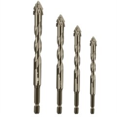 4PCS Four-Flute Sawtooth Eccentric Drill Bit, 6mm+8mm+10mm+12mm