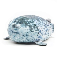 Chubby Seal Plush Toy &amp; Pillow - Dark Grey