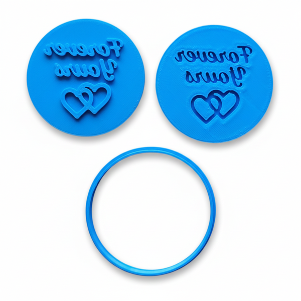 Forever Yours Fondant Stamp &amp; Cutter Set - 3-Piece - 6cm - 3D Printed