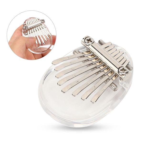 Oval Crystal 8 Key Thumb Piano Portable Gift