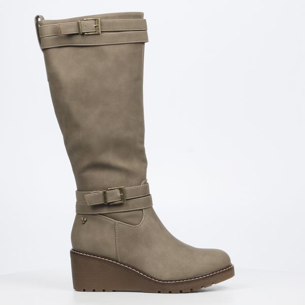 Butterfly Feet Conway 3 Women Faux Nubuck Long Boots - Taupe