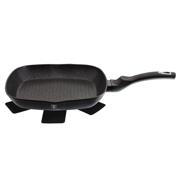 Berlinger Haus 28cm Marble Coating Grill Pan - Black Silver Collection