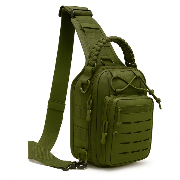 Tactical Chest Rig Bag - MOLLE-Compatible Sling Shoulder Pack, Adjustable