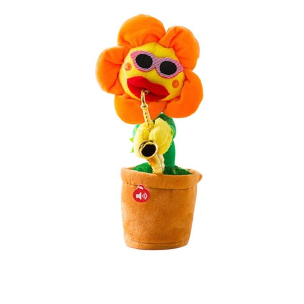 Cell N Tech Dancing Sunflower Soft Plush Toy Dancing Plant Funny Sunglasses
