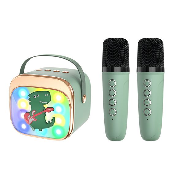 Portable Bluetooth Karaoke Speaker with 2 Wireless Microphones