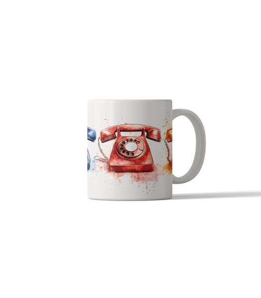 Printed Coffee Mug - Retro Telephone DSG 4