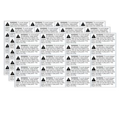 Mellon Moon Warning Suffocation Labels: 200 Piece