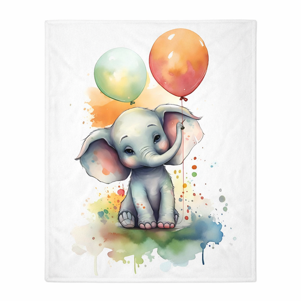 Cute Elephant Fleece Blanket (130 x 150 cm)