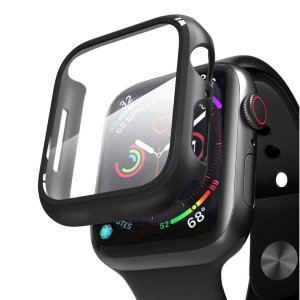 Meraki Hard Case and Tempered Glass Screen Protector for Apple Watch - 44mm