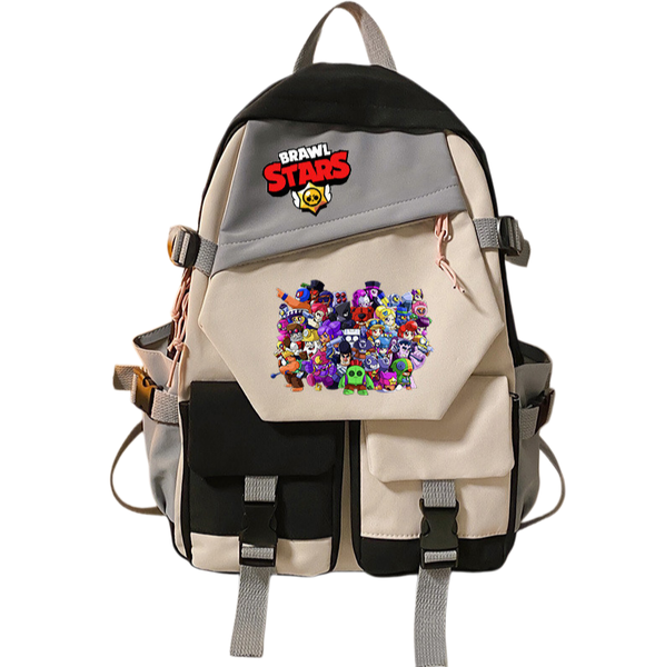 Schoolbag Game Merchandise Brawl Stars Bcakpack Color Blocking Canvas