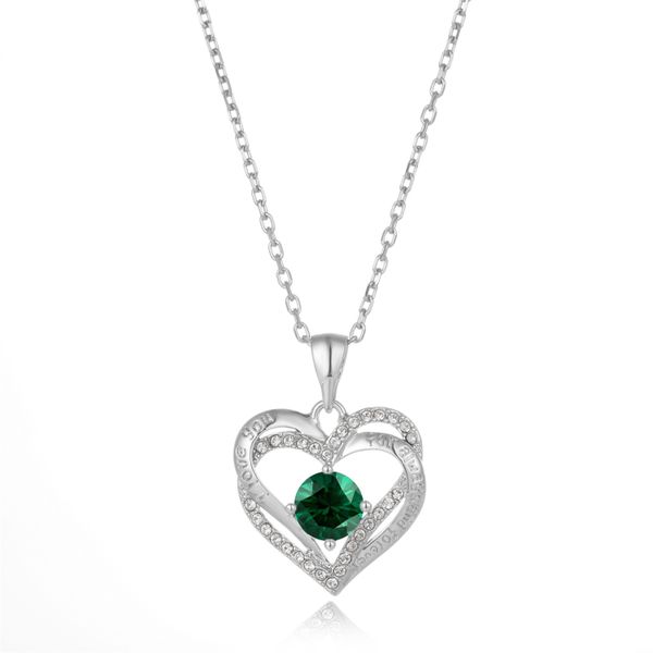 Crystalize I Love you.. May Birthstone Necklace with Swarovski Crystals