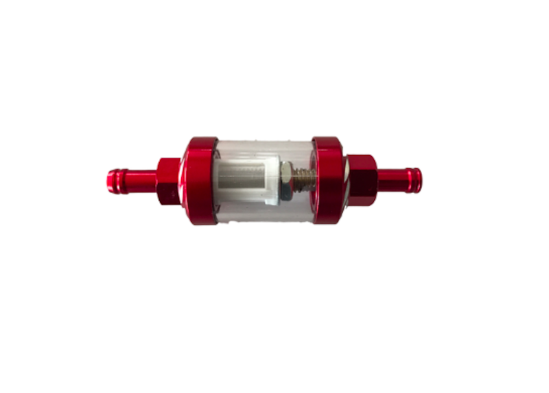 Racecraft In-Line Fuel Filter - Red/Clear