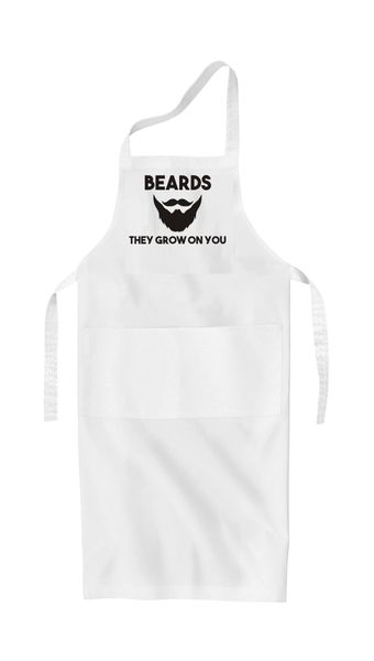 Qtees Africa Beards They Grow on You White Apron