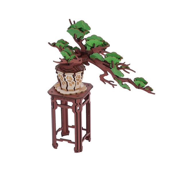 Robotime Rolife Wooden 3D DIY Puzzle - Evergreen Pine Bonsai - 115 Pieces