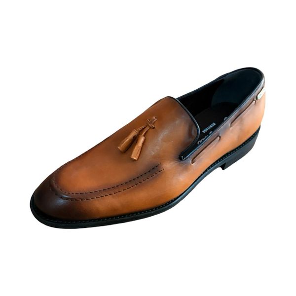 John Drake Men's Genuine Leather Tassel Loafers- Tan