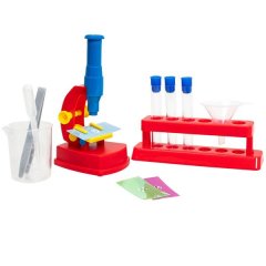 Kids Science Microscope Set 100X Magnification -Safe &amp; fun STEM Toy, Learn
