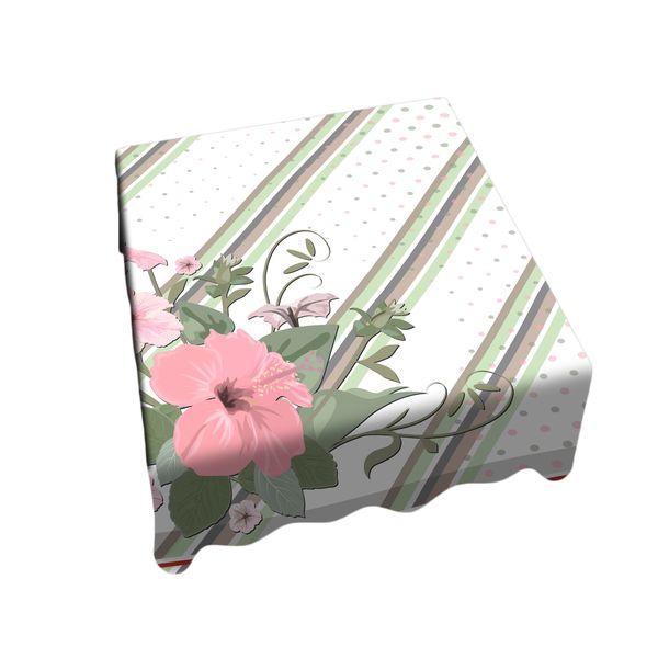 White and Grey Dotted Pattern Square Tablecloth