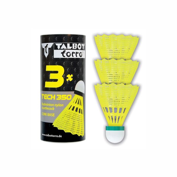Talbot-Torro Tech 350 Shuttlecocks - Yellow - Slow - 3 Pieces