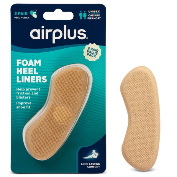Airplus Air Foam Heel Liners for Shoe Comfort - 2 Pack