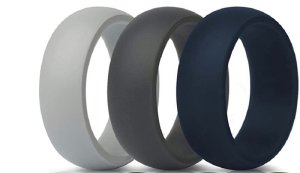 Silicone Freedom Rings Set of 4 - Black/Navy Blue/Charcoal Grey/White