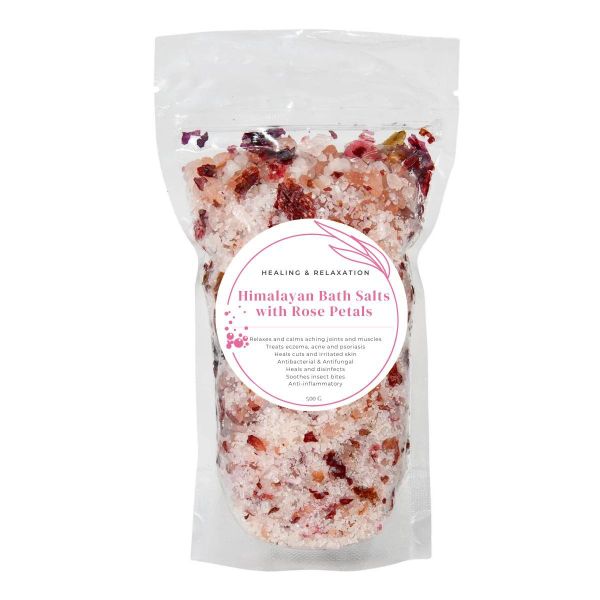 Himalayan Bath Salts with Rose Petals - 500g
