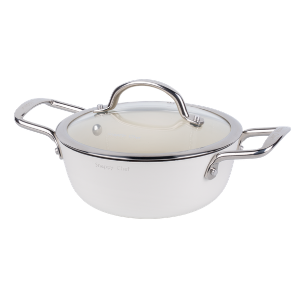 Snappy Chef Superlight Cast Iron Casserole - 20cm - White